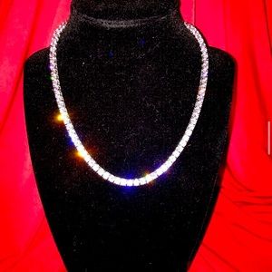 Pink tennis necklace